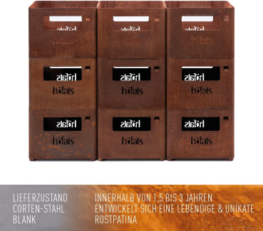 Preview: Höfats® BEER BOX Feuerkorb & Grill & Bierkiste & Hocker Rostpatina